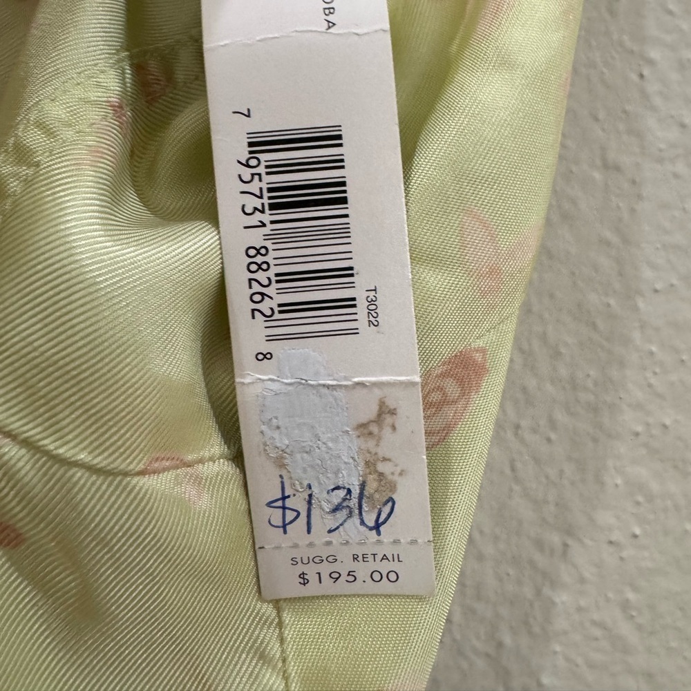 DKNY lemon lime corsette midi slip dress w/ pink rose florals size 6 - Picture 3 of 4
